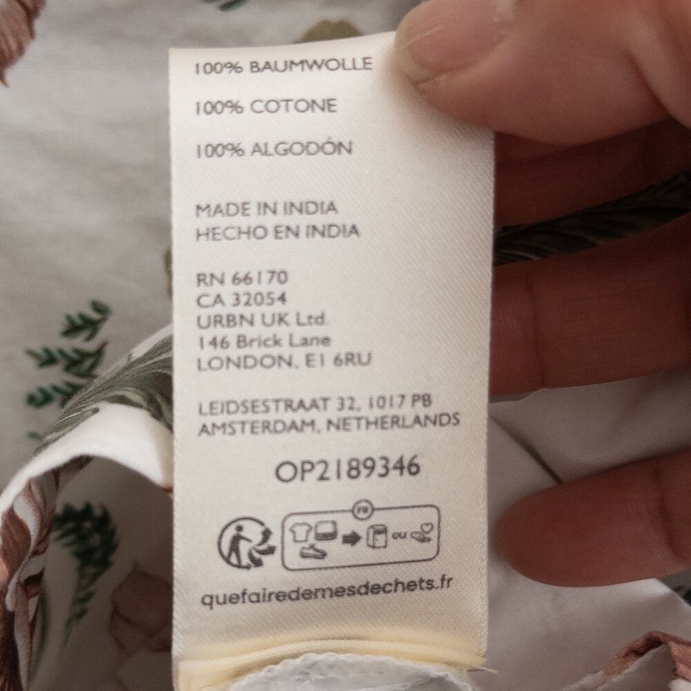 Anthropologie White Botanical Print V-Neck Puff Sleeves Size Plus 3X - Picture 9 of 9